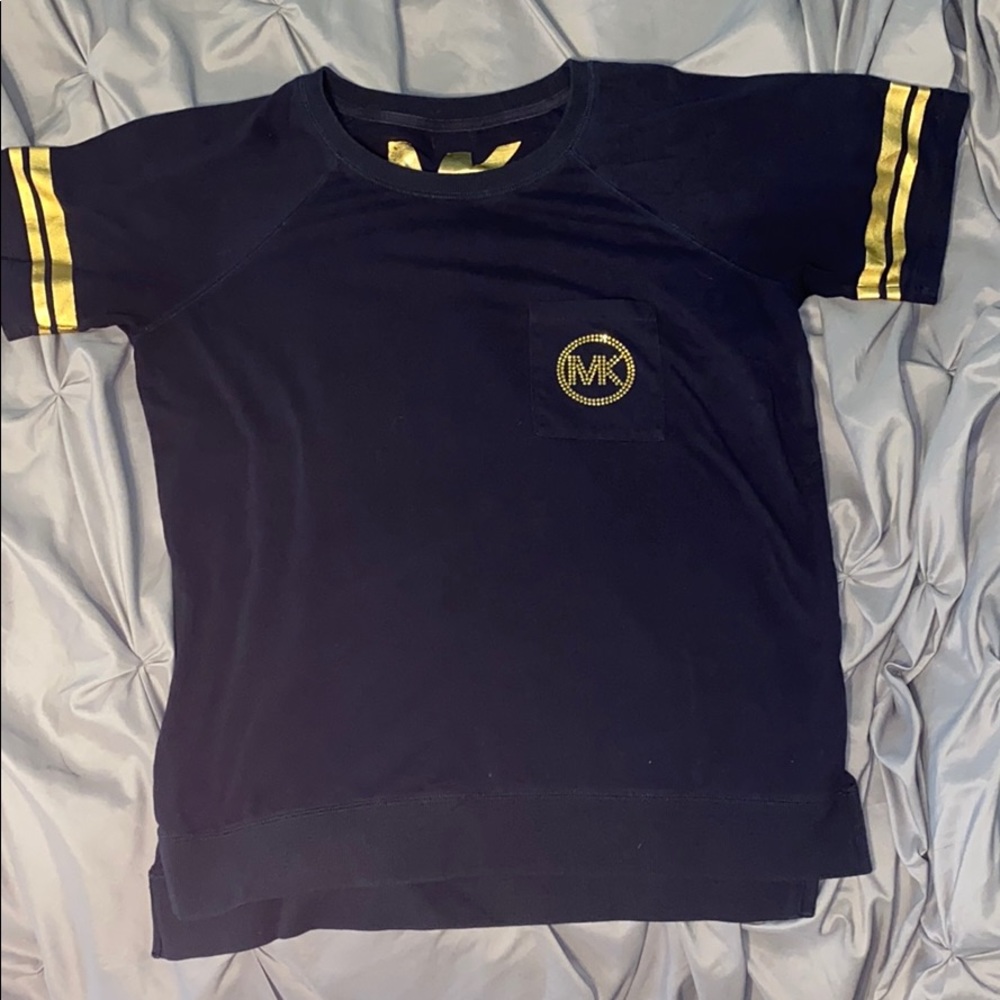Michael Kors Gold and Navy Blue T-Shirt